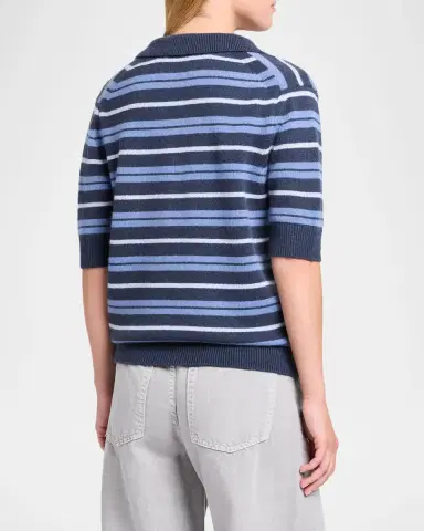 TWP Slightly Oversized Striped Cashmere Polo | Thumbnail 7 TWP Slightly Oversized Striped Cashmere Polo | Thumbnail 7