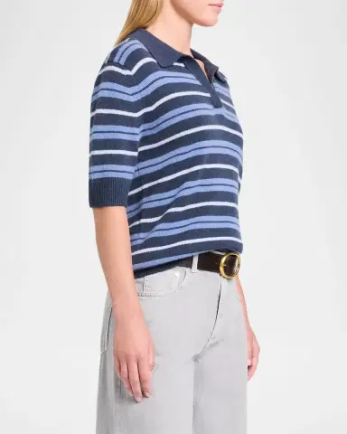 TWP Slightly Oversized Striped Cashmere Polo | Thumbnail 8 TWP Slightly Oversized Striped Cashmere Polo | Thumbnail 8