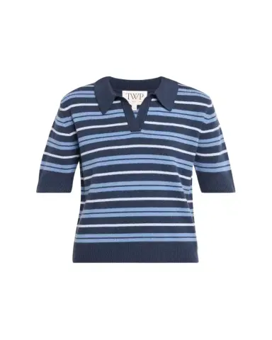 TWP Slightly Oversized Striped Cashmere Polo | Thumbnail 1 TWP Slightly Oversized Striped Cashmere Polo | Thumbnail 1