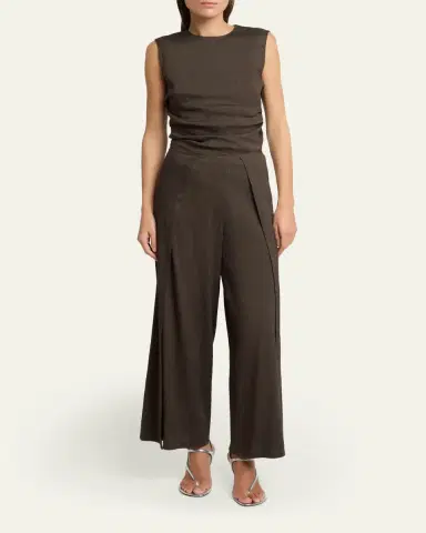 Proenza Schouler White Label Calla Slub Linen Wrap Pants | Thumbnail 2 Proenza Schouler White Label Calla Slub Linen Wrap Pants | Thumbnail 2