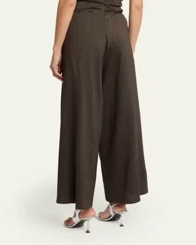 Proenza Schouler White Label Calla Slub Linen Wrap Pants | Thumbnail 3 Proenza Schouler White Label Calla Slub Linen Wrap Pants | Thumbnail 3