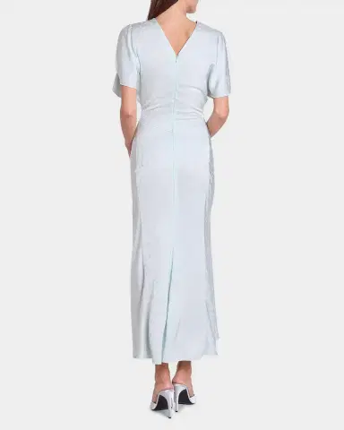 Victoria Beckham Floral Satin Gathered-Waist Maxi Dress | Thumbnail 3
