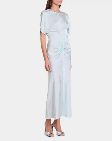 Victoria Beckham Floral Satin Gathered-Waist Maxi Dress | Thumbnail 6