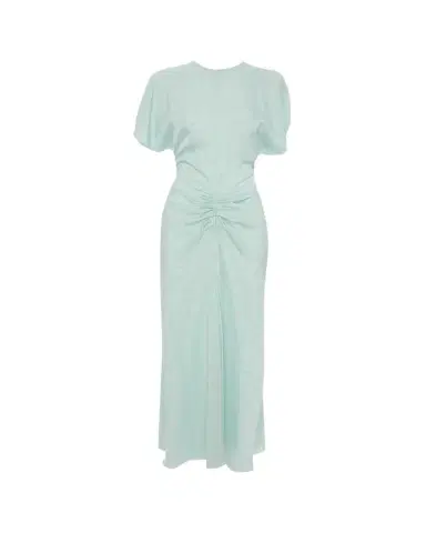 Victoria Beckham Floral Satin Gathered-Waist Maxi Dress | Thumbnail 1