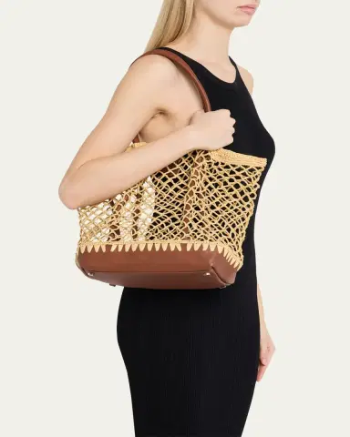 Simkhai Caspian Open-Work Raffia Tote Bag | Thumbnail 2