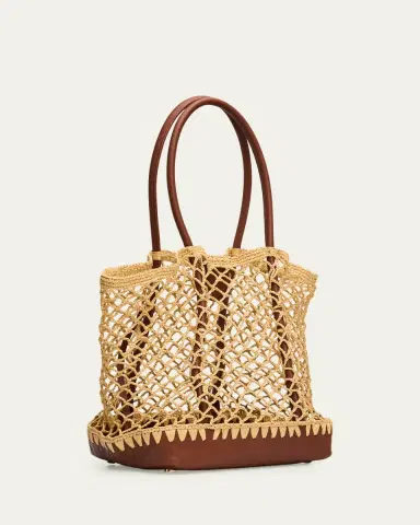 Simkhai Caspian Open-Work Raffia Tote Bag | Thumbnail 3