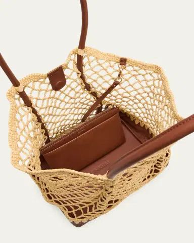 Simkhai Caspian Open-Work Raffia Tote Bag | Thumbnail 4