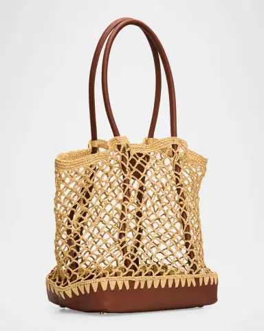 Simkhai Caspian Open-Work Raffia Tote Bag | Thumbnail 7