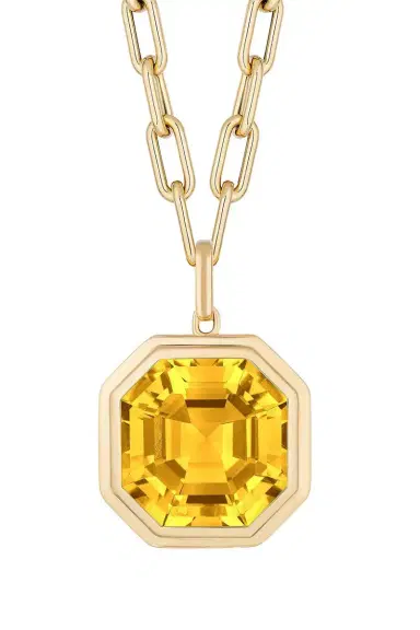 GOSHWARA Citrine Asscher Manhattan Pendant Necklace | Thumbnail 5