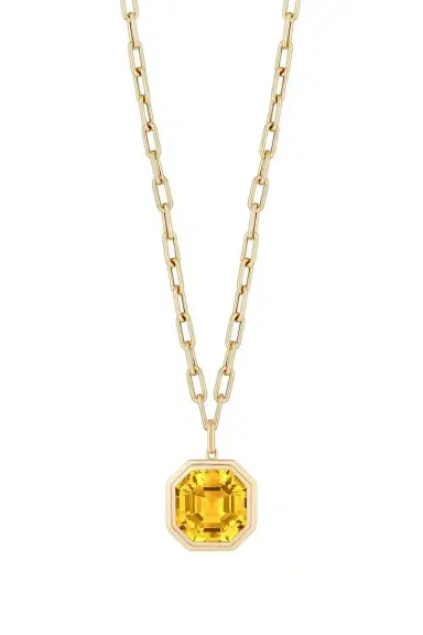 GOSHWARA Citrine Asscher Manhattan Pendant Necklace | Thumbnail 1