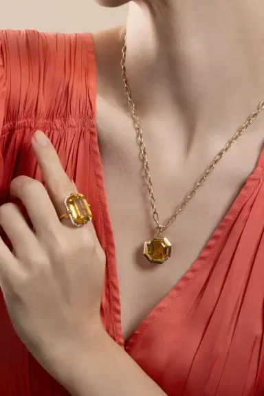 GOSHWARA Citrine Diamond Gossip Ring | Thumbnail 2