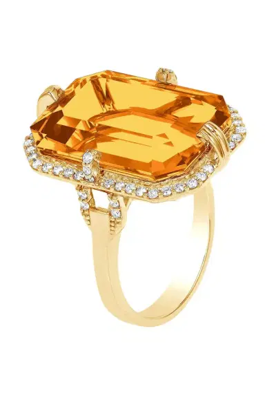 GOSHWARA Citrine Diamond Gossip Ring | Thumbnail 1