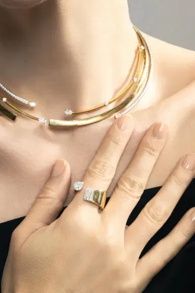 YEPREM Diamond Baguette Stackable Open Strada Ring | Thumbnail 2