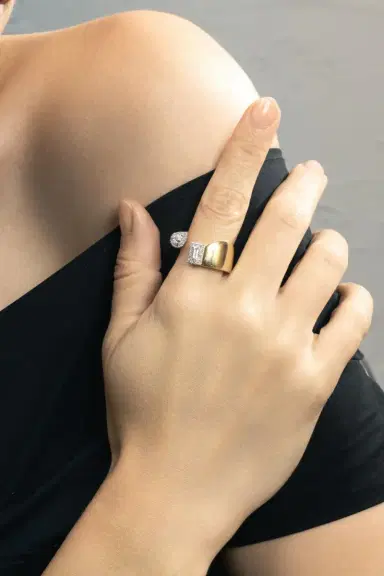YEPREM Diamond Baguette Stackable Open Strada Ring | Thumbnail 4