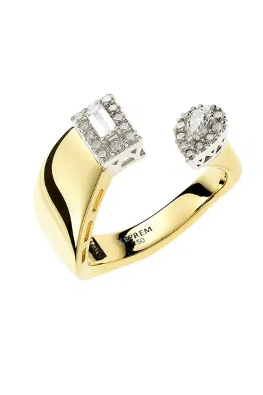 YEPREM Diamond Baguette Stackable Open Strada Ring | Thumbnail 1