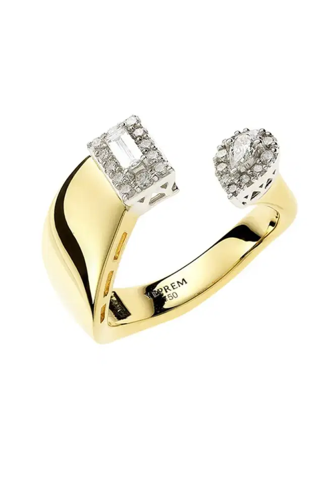 YEPREM Diamond Baguette Stackable Open Strada Ring