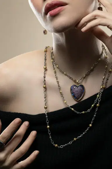 Sylva & Cie Diamond Bead Antique Necklace | Thumbnail 4