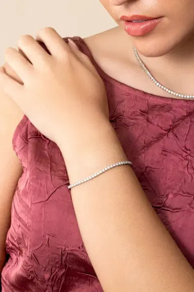 WITH LOVE Diamond Round Tennis Bracelet - 2ct | Thumbnail 4