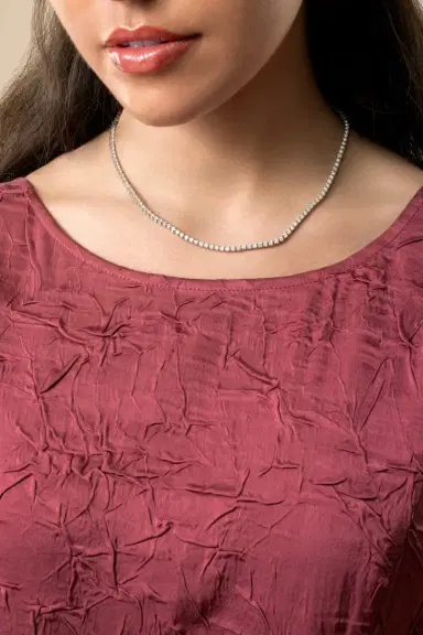 WITH LOVE Diamond Tennis Necklace - 7ct | Thumbnail 3