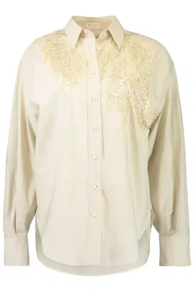 Brunello Cucinelli Halo Emrbroidered Long Sleeve Shirt | Thumbnail 1 Brunello Cucinelli Halo Emrbroidered Long Sleeve Shirt | Thumbnail 1