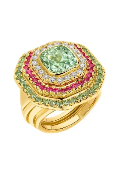 EDINA KISS Mint Tourmaline Sapphire Cushion Gemstone Ring | Thumbnail 4 EDINA KISS Mint Tourmaline Sapphire Cushion Gemstone Ring | Thumbnail 4