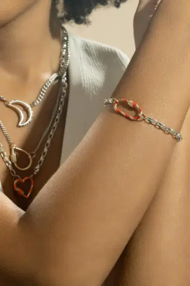 Marla Aaron Mixed Metal Biker Chain Bracelet - Silver - 6in | Thumbnail 2 Marla Aaron Mixed Metal Biker Chain Bracelet - Silver - 6in | Thumbnail 2