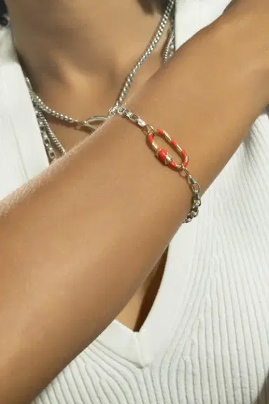 Marla Aaron Mixed Metal Biker Chain Bracelet - Silver - 6in | Thumbnail 3 Marla Aaron Mixed Metal Biker Chain Bracelet - Silver - 6in | Thumbnail 3