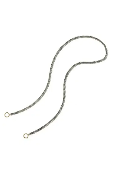 Marla Aaron Mixed Metal Not So Heavy Curb Chain Necklace - Silver - 15in | Thumbnail 1 Marla Aaron Mixed Metal Not So Heavy Curb Chain Necklace - Silver - 15in | Thumbnail 1
