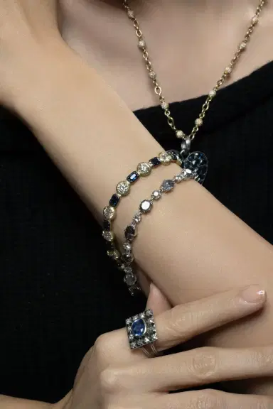 Sylva & Cie Mixed Sapphire Emerald Diamond Zamian Bracelet | Thumbnail 2