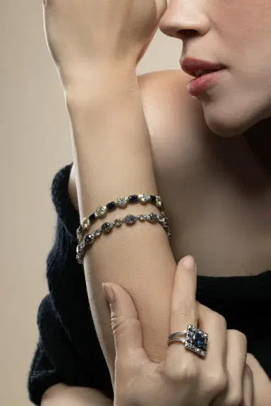 Sylva & Cie Mixed Sapphire Emerald Diamond Zamian Bracelet | Thumbnail 3