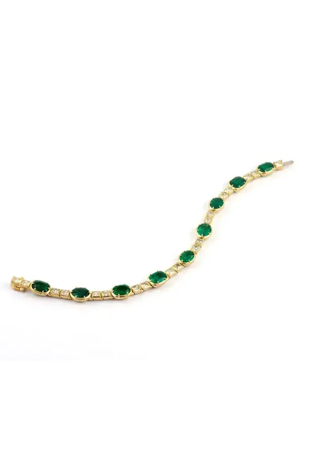 Mixed Sapphire Emerald Diamond Zamian Bracelet