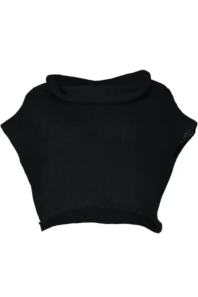 Off the Shoulder Knit Top - Black