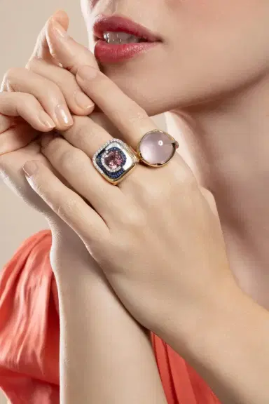 EDINA KISS Pink Tourmaline Pearl Mid Century Ring | Thumbnail 2 EDINA KISS Pink Tourmaline Pearl Mid Century Ring | Thumbnail 2