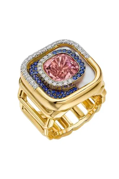 EDINA KISS Pink Tourmaline Pearl Mid Century Ring | Thumbnail 3 EDINA KISS Pink Tourmaline Pearl Mid Century Ring | Thumbnail 3
