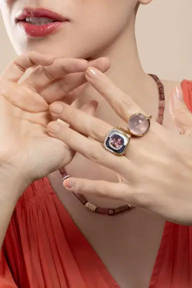 EDINA KISS Pink Tourmaline Pearl Mid Century Ring | Thumbnail 4 EDINA KISS Pink Tourmaline Pearl Mid Century Ring | Thumbnail 4