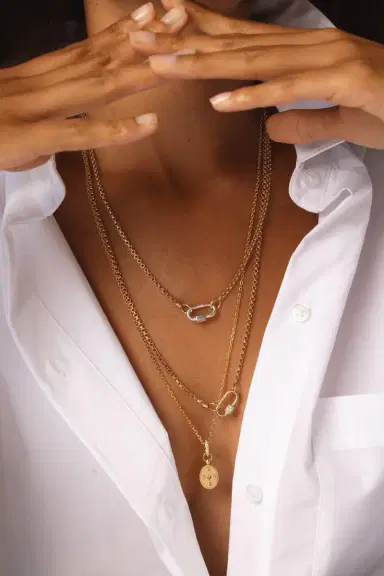 Marla Aaron Rolo Chain Necklace - Yellow Gold - 17in | Thumbnail 2