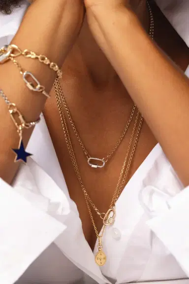 Marla Aaron Rolo Chain Necklace - Yellow Gold - 17in | Thumbnail 3
