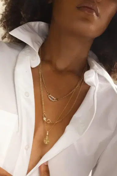 Marla Aaron Rolo Chain Necklace - Yellow Gold - 17in | Thumbnail 4