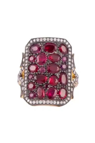 Sylva & Cie Ruby Diamond Ten Table Short Ring | Thumbnail 1