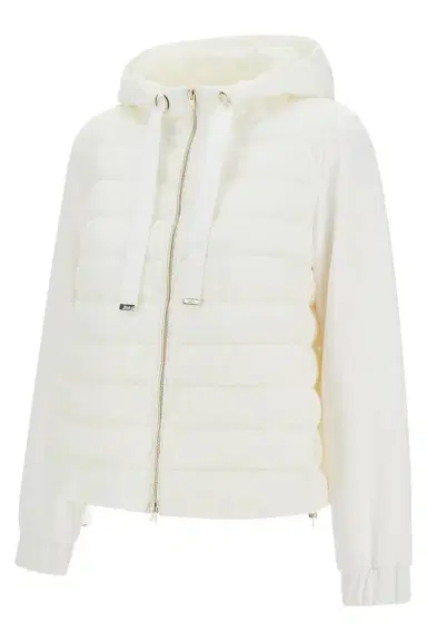 HERNO Tie Neck Quilted Hoodie | Thumbnail 6