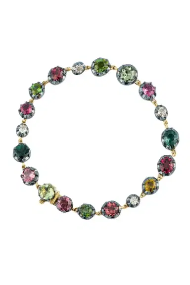 Sylva & Cie Tourmaline Diamond Old Euro Tennis Bracelet | Thumbnail 1