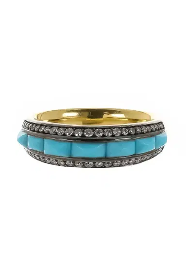 Jenna Blake Turquoise Diamond Mini Pyramid Ring | Thumbnail 1