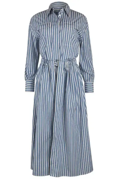 Brunello Cucinelli Wide Stripe Skirt Overlay Shirt Dress | Thumbnail 1