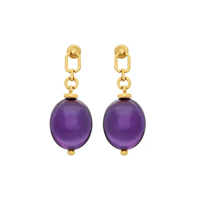 GOSHWARA Goshwara Freedom 18K Yellow Gold Amethyst Tumble Earrings by The Solist