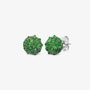 GOSHWARA Goshwara G-One 18K White Gold Tsavorite Studs Earrings by The Solist | Thumbnail 2