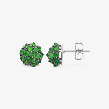 GOSHWARA Goshwara G-One 18K White Gold Tsavorite Studs Earrings by The Solist | Thumbnail 3