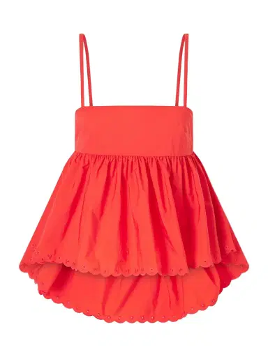 Cecilie Bahnsen Selena Broderie Anglaise-trimmed Cotton-blend Top | Thumbnail 1