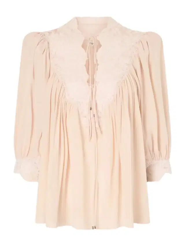 Lace-trimmed Organic Silk Crepe De Chine Blouse