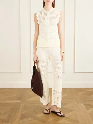 Eres Embleme Crochet-knit Straight-leg Pants | Thumbnail 2 Eres Embleme Crochet-knit Straight-leg Pants | Thumbnail 2