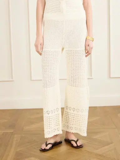 Eres Embleme Crochet-knit Straight-leg Pants | Thumbnail 3 Eres Embleme Crochet-knit Straight-leg Pants | Thumbnail 3